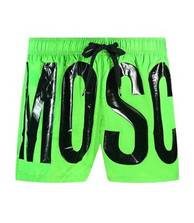 Short De Bain Motif/style Logo Homme Vert Vif Moschino