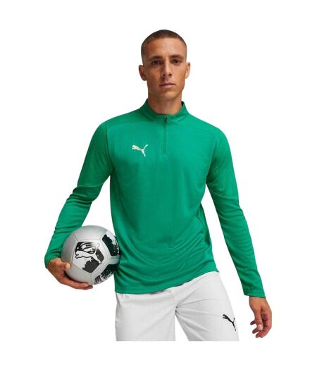 Mens Teamfinal 24 Quarter Zip Training Top Green Puma