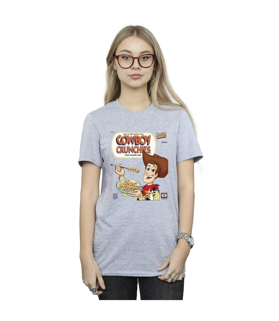 Disney Womens/Ladies Toy Story Woody Cowboy Crunchies Cotton Boyfriend T-Shirt (Gris sportif) - UTBI47074-2