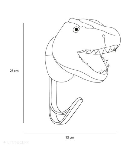 Patères petites têtes collection SOFT ANIMALS Préhistorique T Rex Hendrix