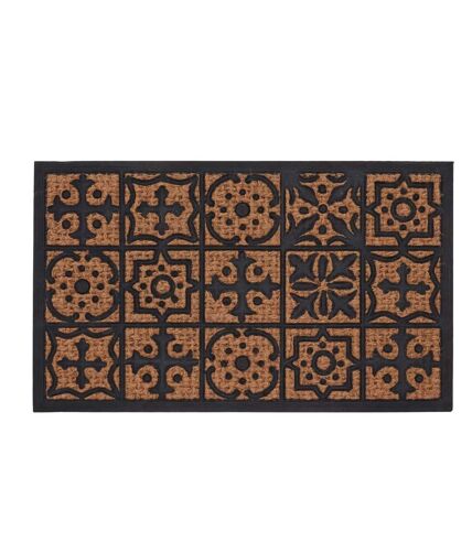 Paillasson en fibres de coco et caoutchouc avec motifs 75 x 45 cm Mosaique