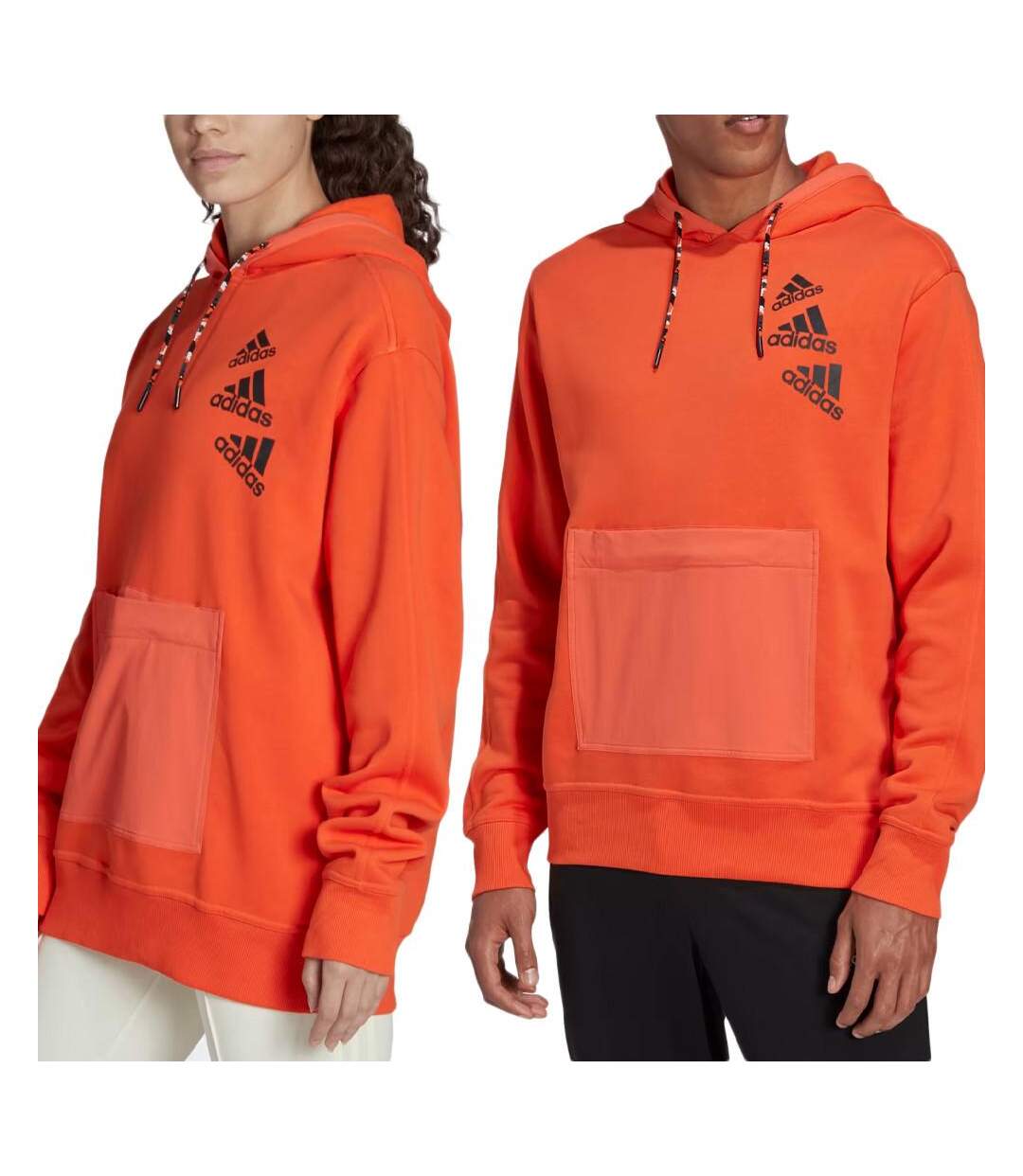 Sweat à capuche Orange Mixte Adidas Q4 BL HD - S-2