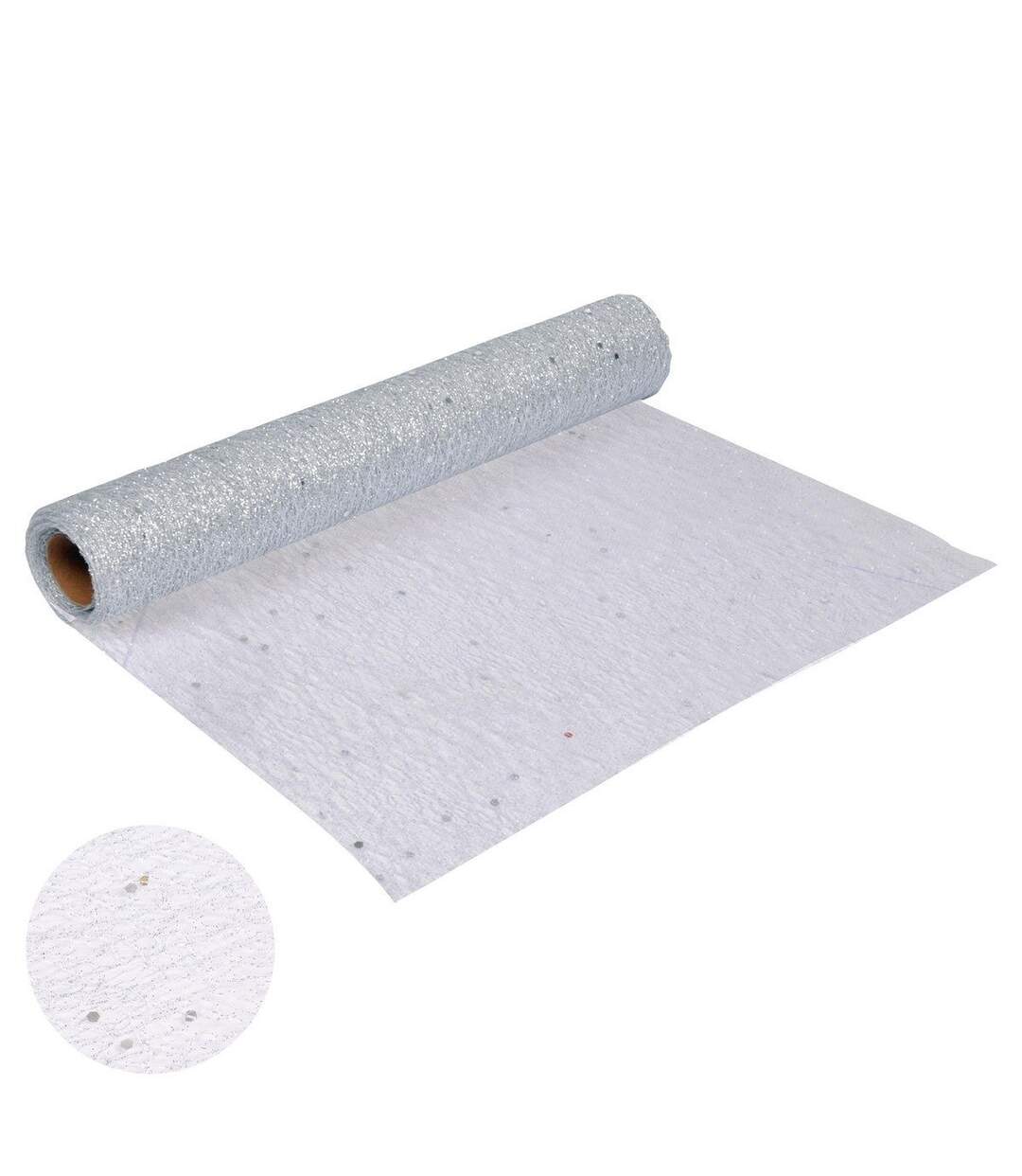 Chemin de Table Jetable Sequins 30cmx4m Argent-2
