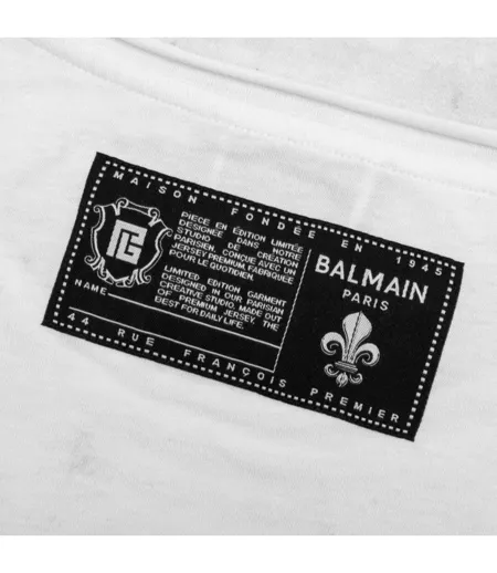 Mens Sketch Logo T-shirt White Balmain