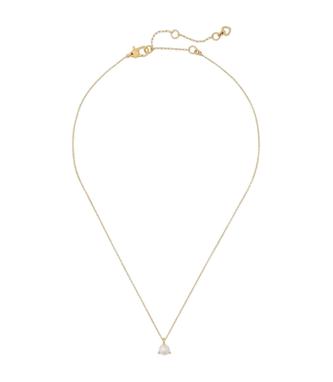 Womens/ladies Pearl 3-pronged Necklace & Pendant One Size Clear Gold Kate Spade-2