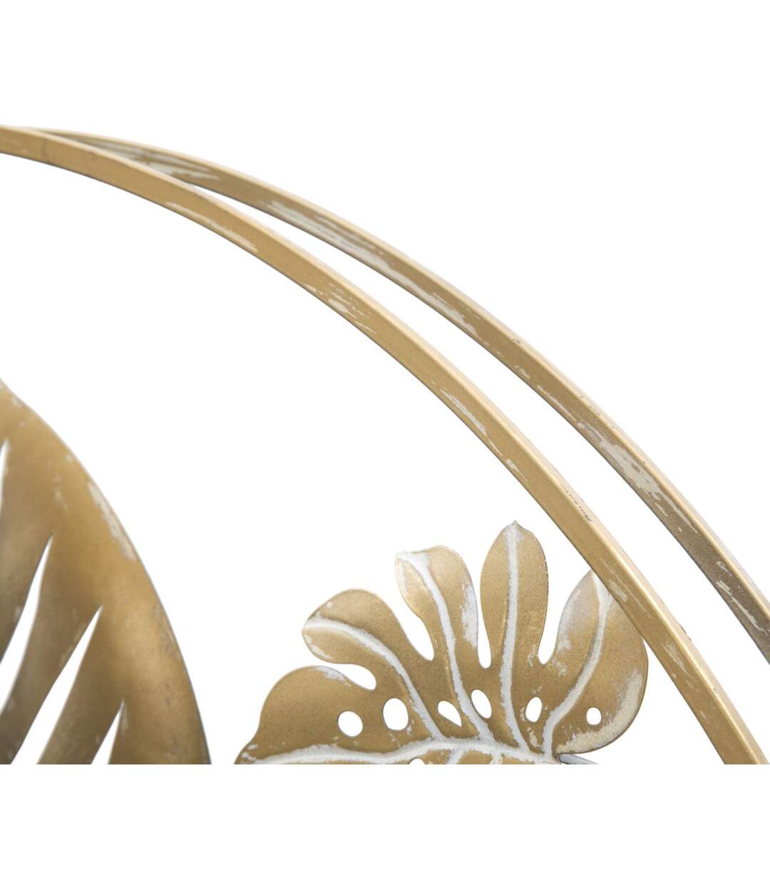 Décoration Murale Ronde en Métal Jungle 80cm Or-4