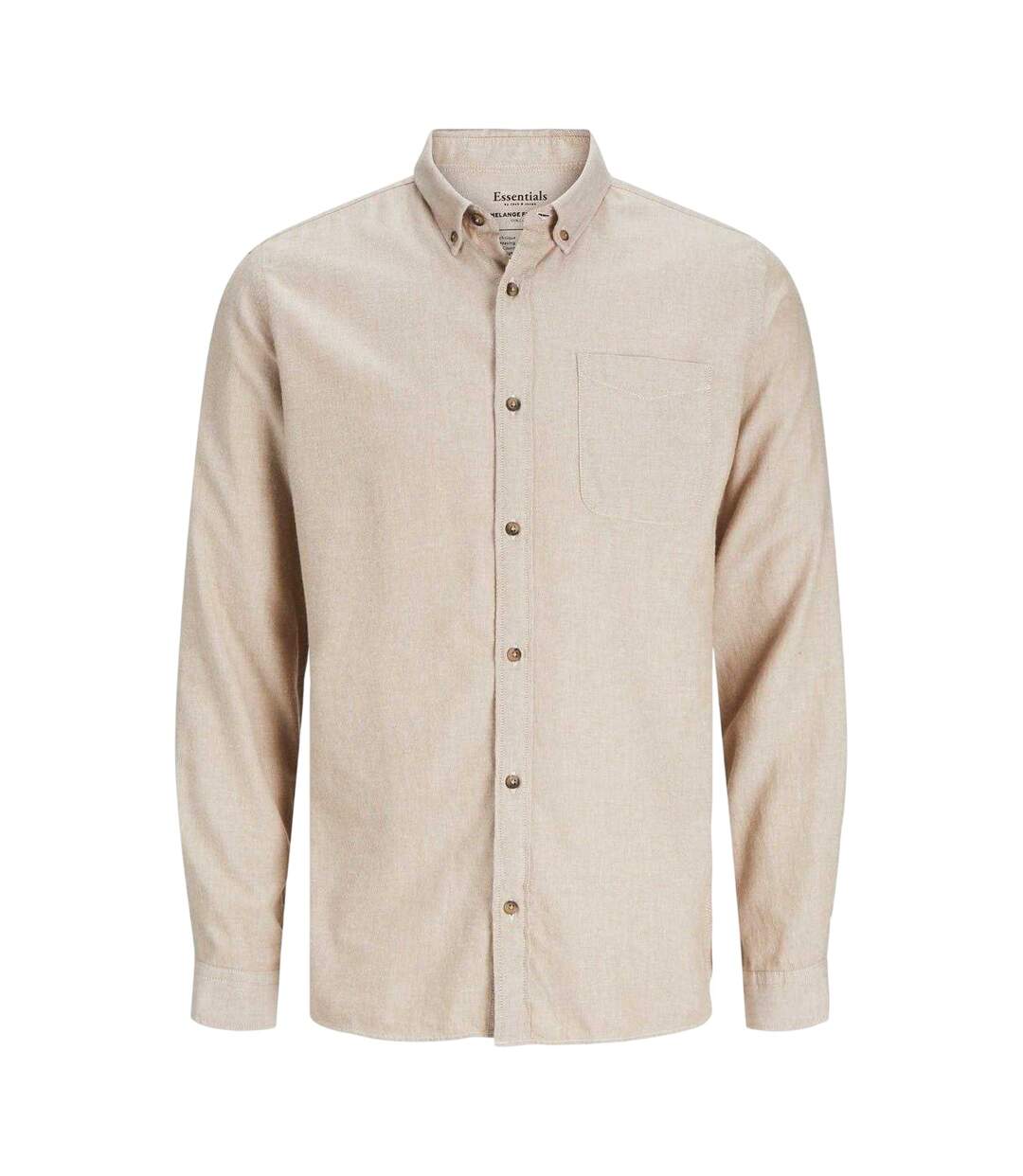 Mens Regular Button-down Shirt Oatmeal Jack And Jones-3