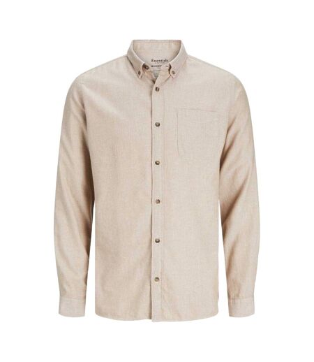 Mens Regular Button-down Shirt Oatmeal Jack And Jones