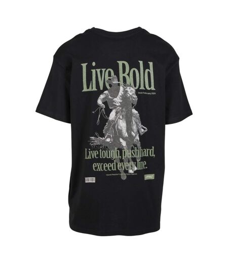 Mens Live Bold Oversized T-shirt Noir Mister Tee