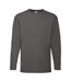 Mens valueweight heather long-sleeved t-shirt light graphite Fruit of the Loom