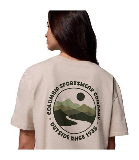 Womens/ladies Floral Oversized T-shirt Beige Columbia