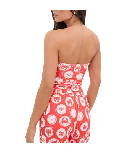 Womens/ladies All-over Print Tube Top Red I Saw It First