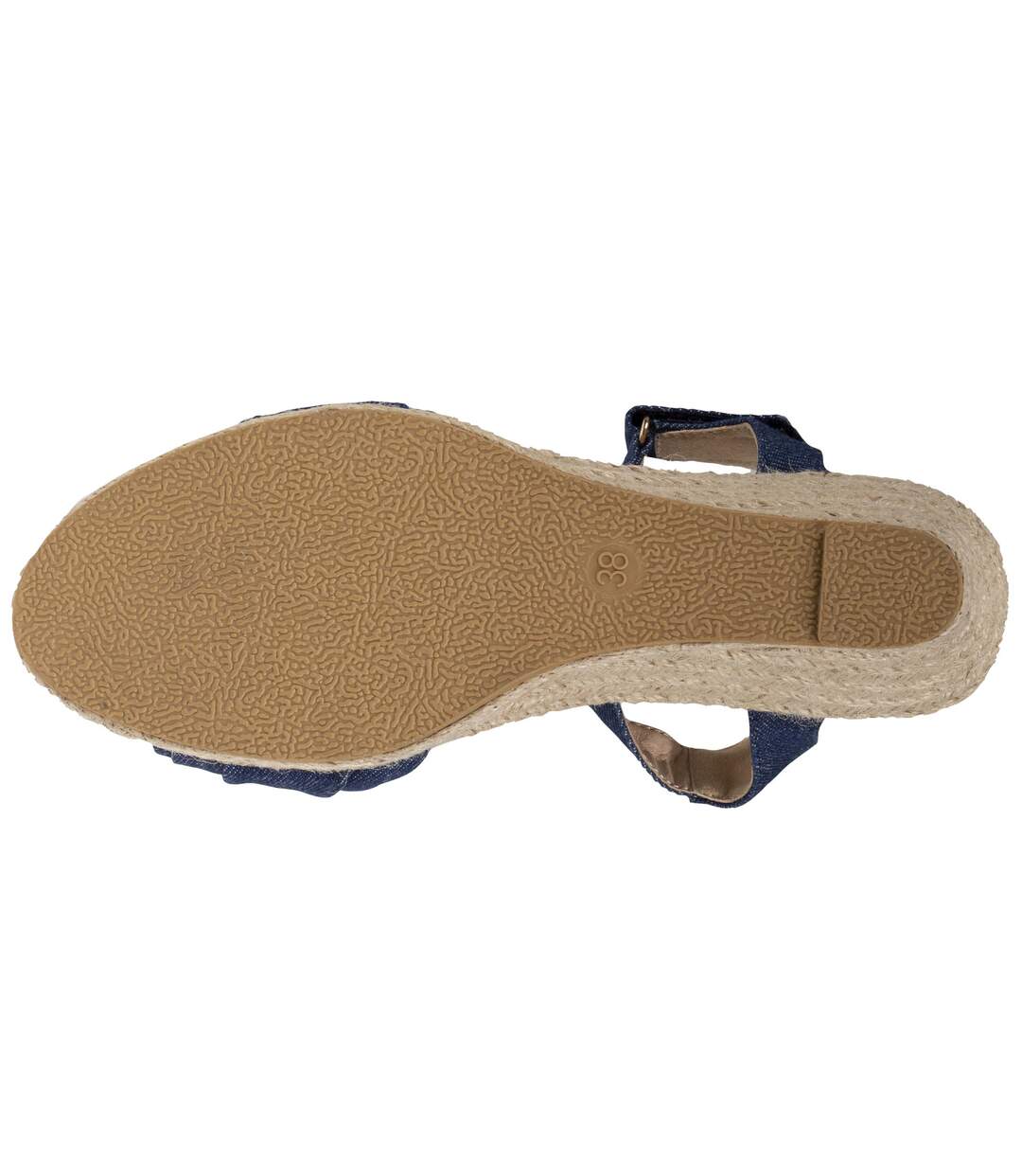 Isotoner Espadrilles femme à talon 6 cm et bout ouvert détail nœud