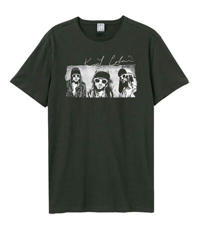 Unisex adult frohmans photos kurt cobain t-shirt charcoal Amplified