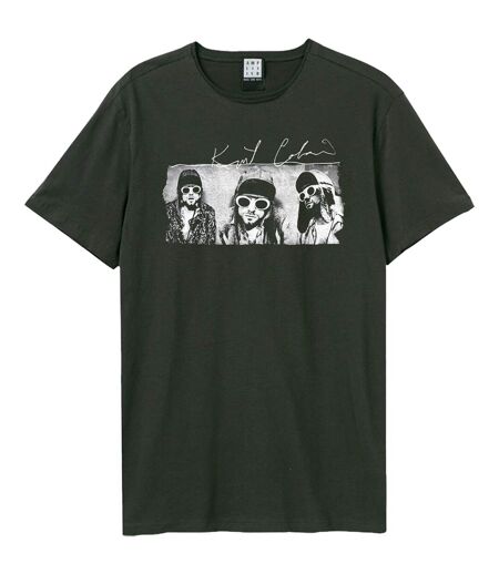 Unisex adult frohmans photos kurt cobain t-shirt charcoal Amplified