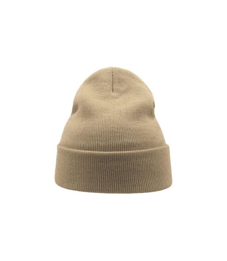 Atlantis Wind Double Skin Beanie With Turn Up (Beige) - UTAB228