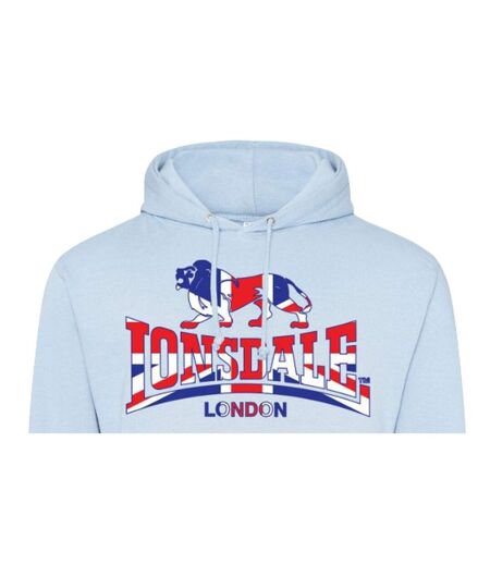 Mens Union Jack Logo Hoodie Sky Blue Lonsdale