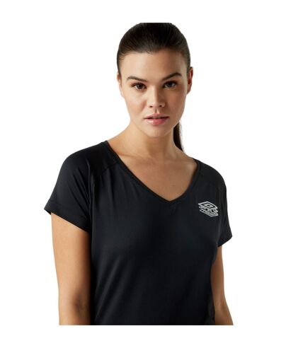 Umbro Womens/Ladies PTF Mesh Panel Sports T-Shirt (Black)