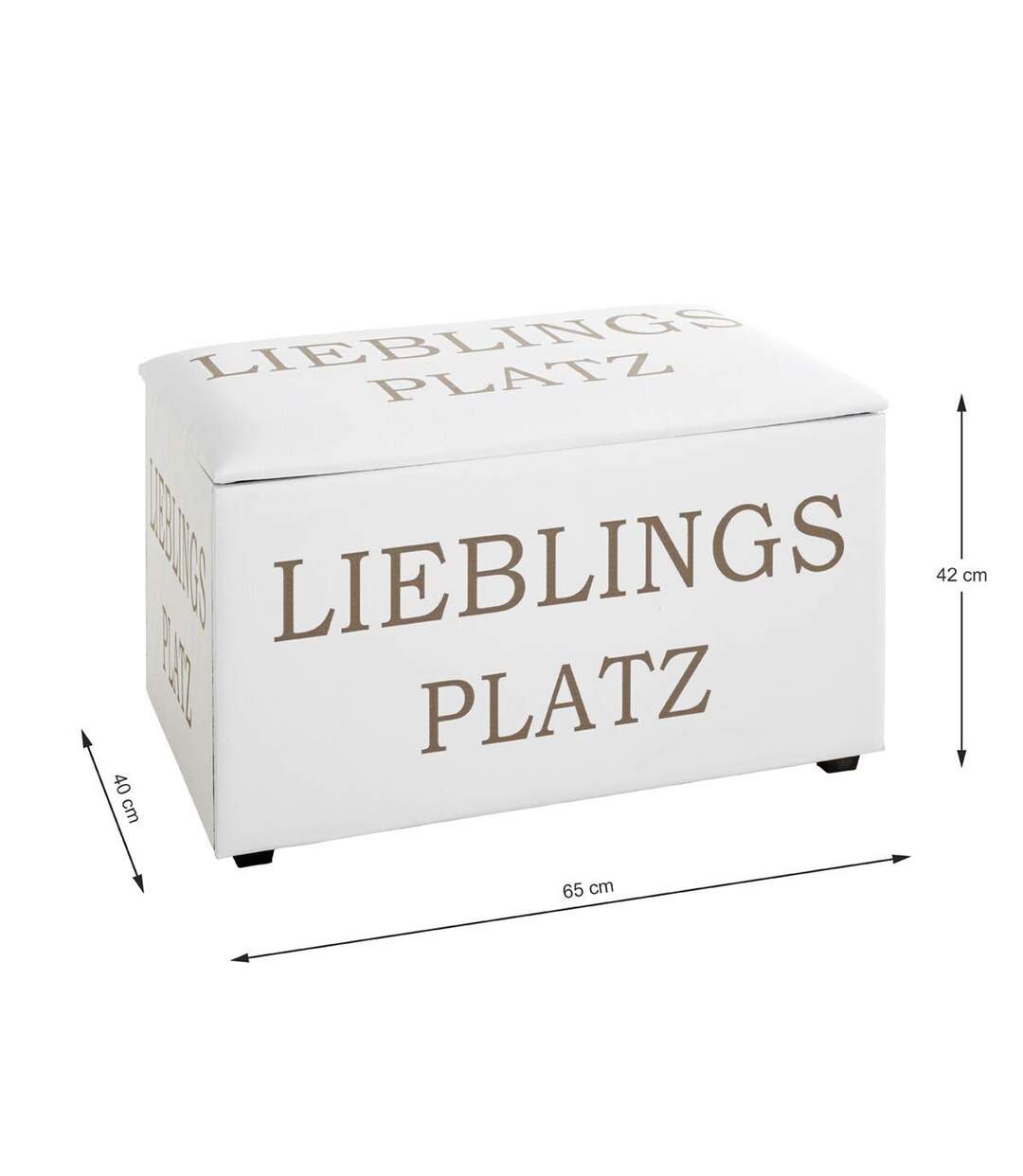 Coffre de Rangement Lieblings Platz 65cm Blanc-5