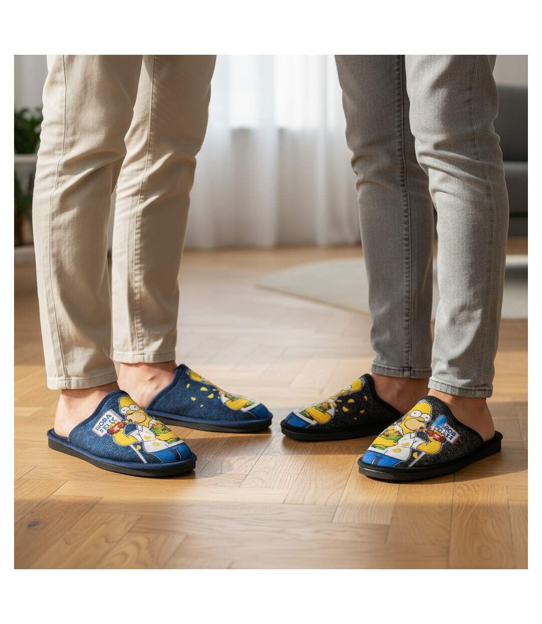 OZABI Pack de 2 Paires Pantoufles Mules Homme Fantaisie Motif Dessin Animé-2