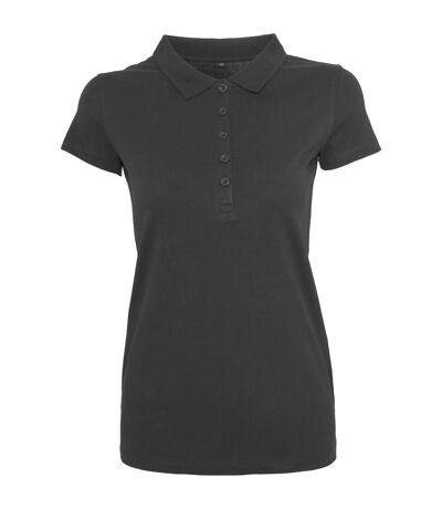 Build Your Brand Womens/Ladies Jersey Polo Shirt (Black)