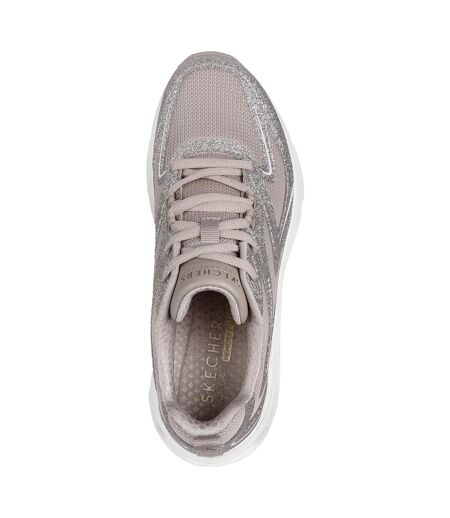 Womens/ladies Tres Air Uno Glitter Trainers Taupe Skechers