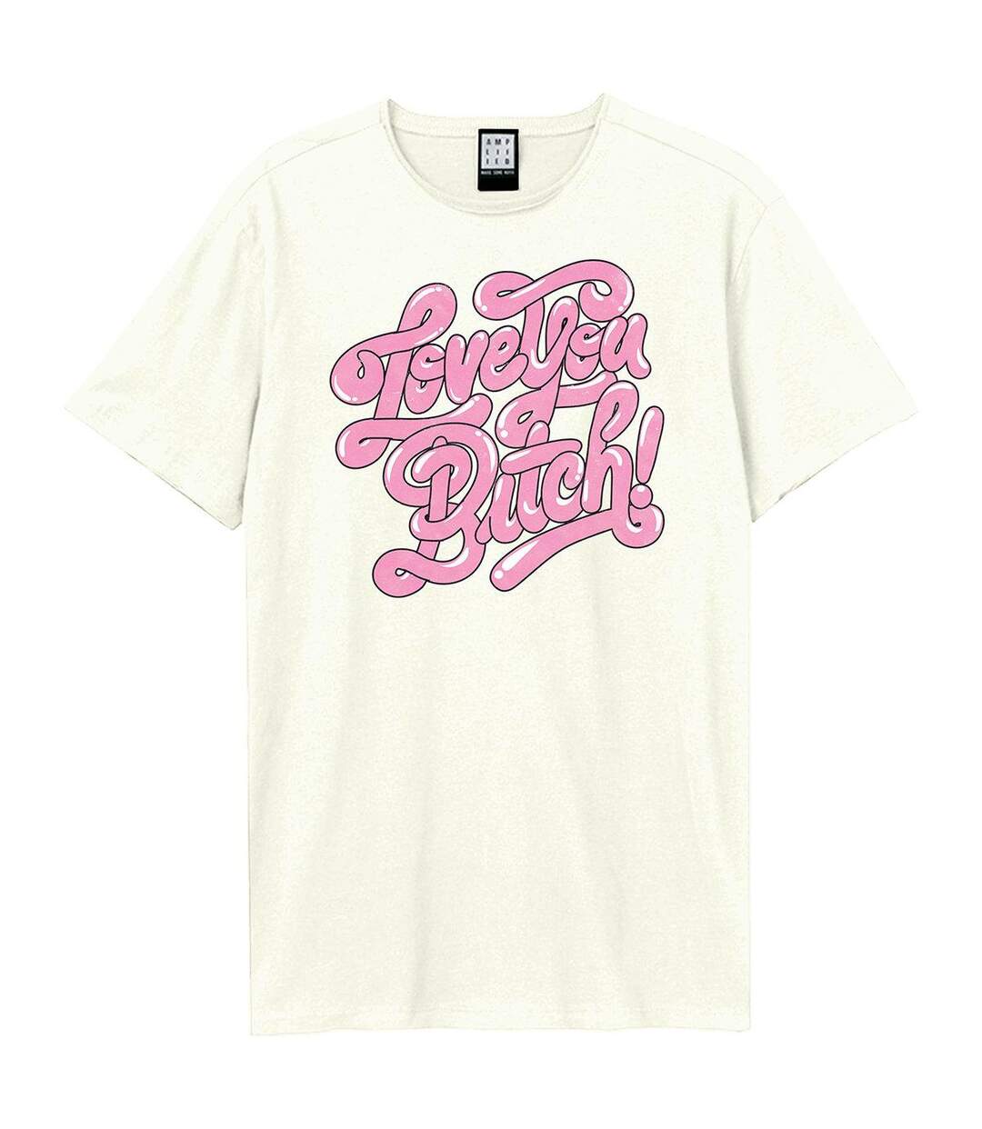 T-shirt Love You Bitch Adulte Blanc Amplified-1