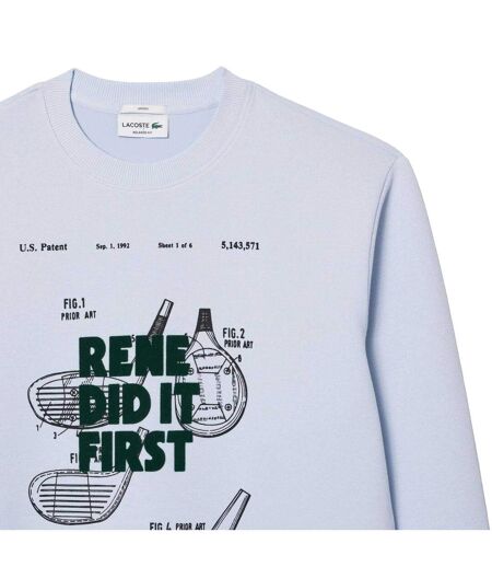 Unisex Adult Motif Pique Relaxed Fit Sweatshirt Blue Lacoste