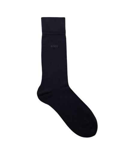 Chaussettes Motif/style Logo Brodé Adulte Bleu Foncé Boss