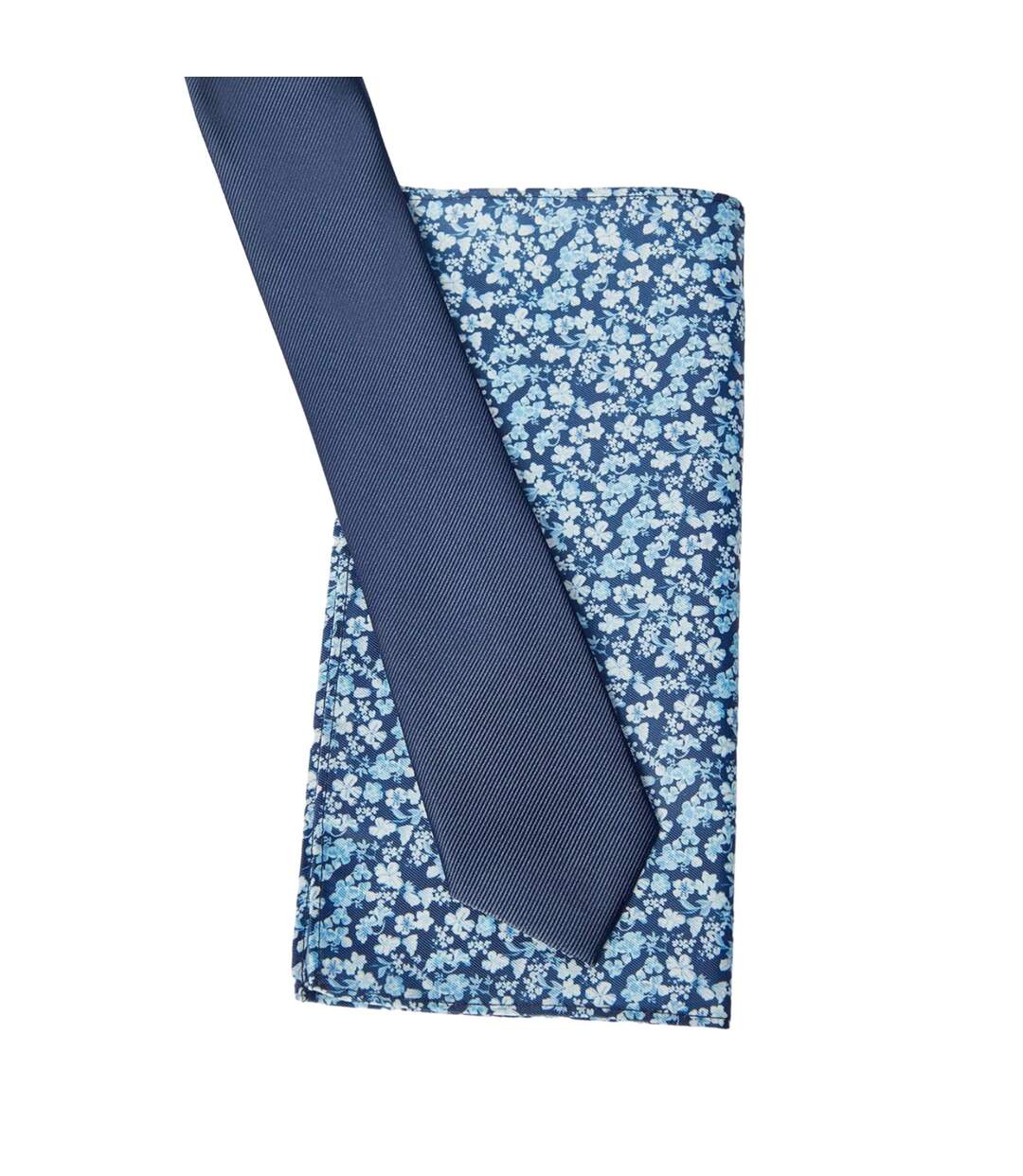 Mens Ditsy Print Tie & Pocket Square Set One Size Navy Burton-2