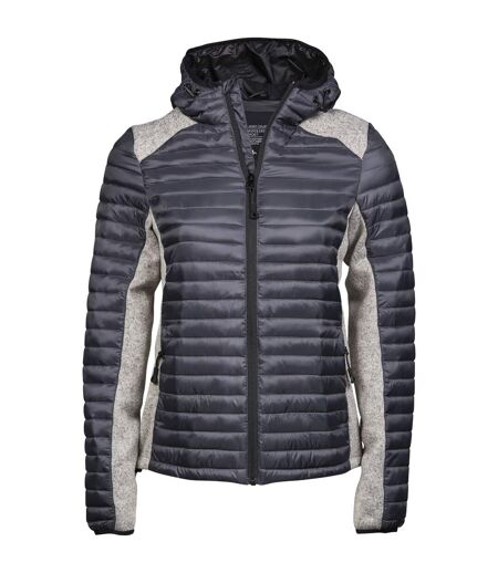 Doudoune Matelassée Femme Gris Clair Gris Chiné Tee Jays