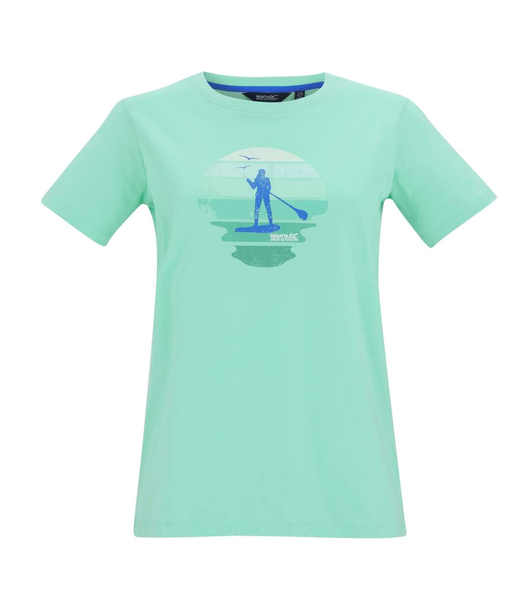 T-shirt Motif/style Paddleboard Au Coucher Du Soleil Filandra Femme Turquoise Pâle Regatta-2