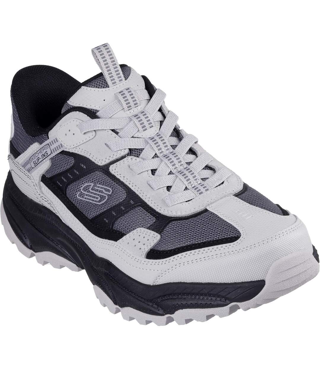 Mens viking at suede hiking shoes grey/black Skechers-1