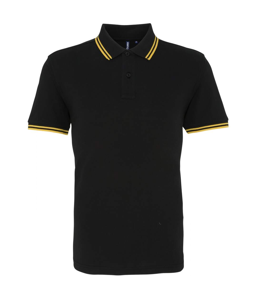 Asquith & Fox Mens Classic Fit Tipped Polo Shirt (Black/Yellow)