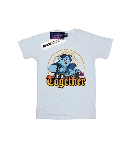 Disney T-shirt boyfriend en coton Onward In It Together pour femmes et hommes (Blanc) - UTBI42384