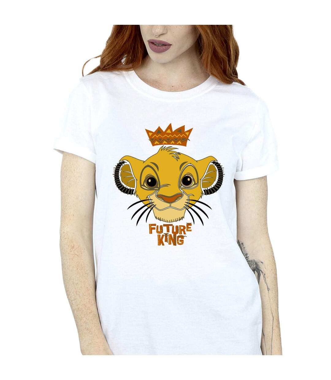 Disney Womens/Ladies The Lion King Future King Cotton Boyfriend T-Shirt (Blanc) - UTBI18268-3