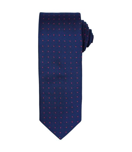 Unisex adult micro-dot tie one size navy/red Premier