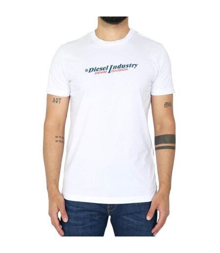 T-shirt Motif/style Logo Industry Denim Division Adulte Blanc Diesel