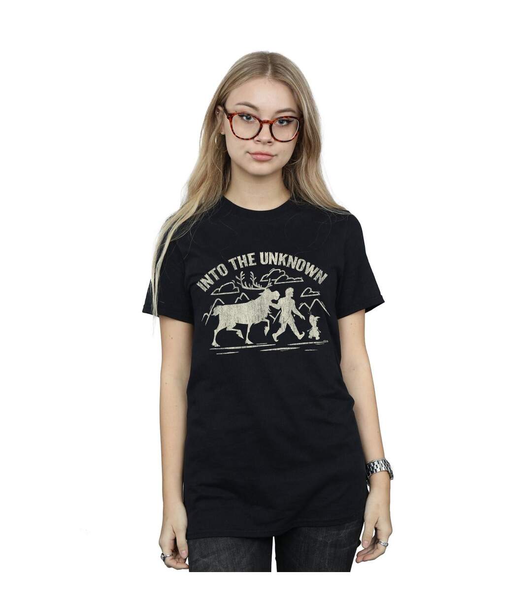 Disney - T-shirt FROZEN INTO THE UNKNOWN - Femme (Noir) - UTBI24465-2