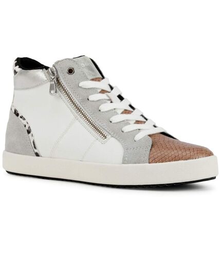 Geox Womens/Ladies D Blomiee B Suede Sneakers (White/Light Grey) - UTFS9198