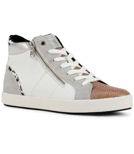 Geox Womens/Ladies D Blomiee B Suede Sneakers (White/Light Grey) - UTFS9198