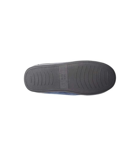 Mens Aspen Faux Suede Moccasin Slippers Navy Lyle & Scott