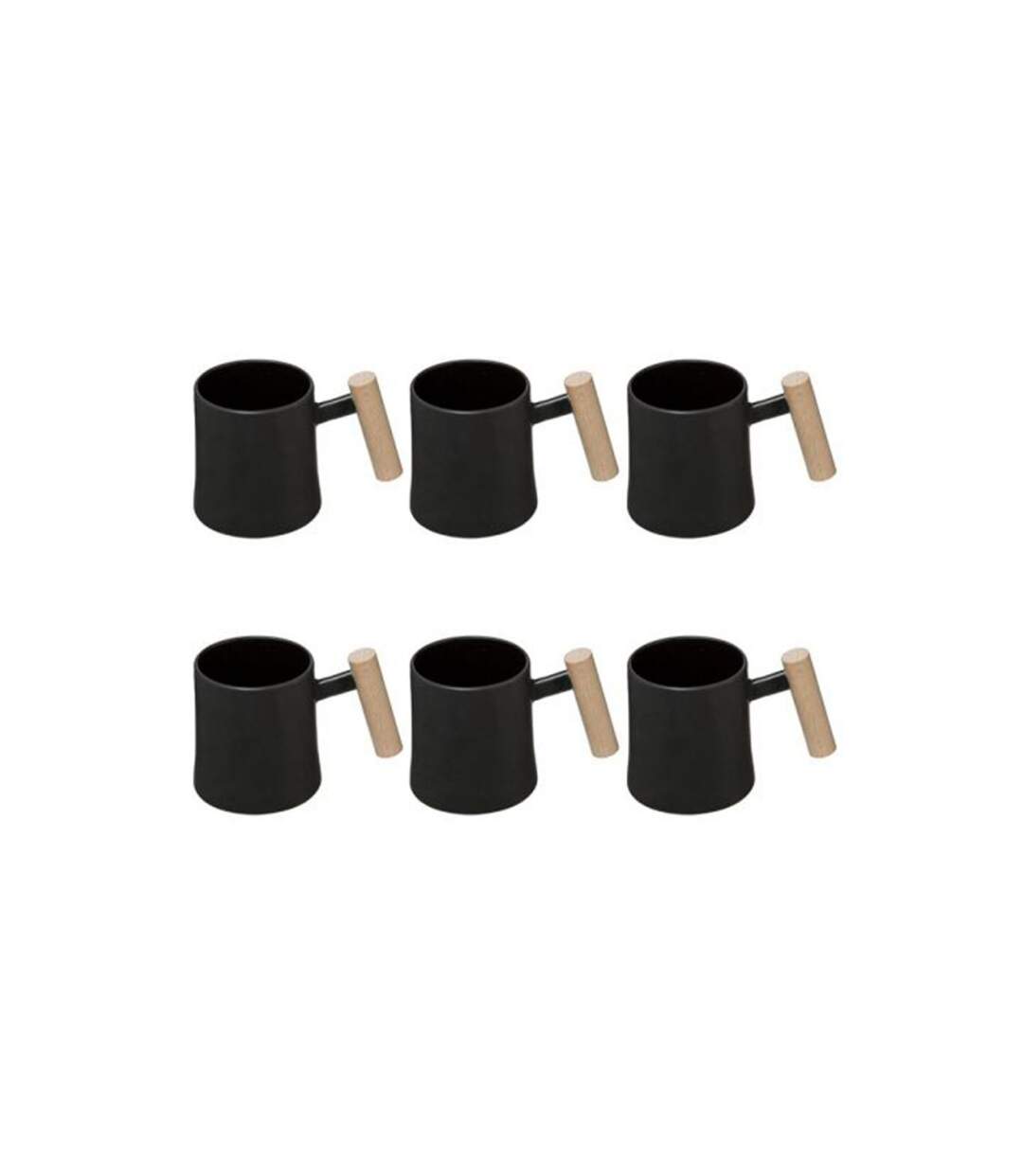 Lot de 6 Mugs Design Tribecart 37cl Noir-1