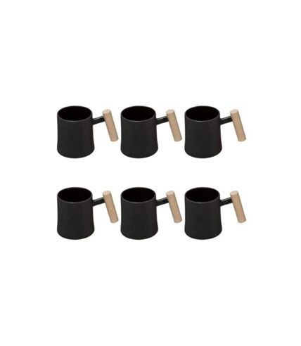 Lot de 6 Mugs Design Tribecart 37cl Noir