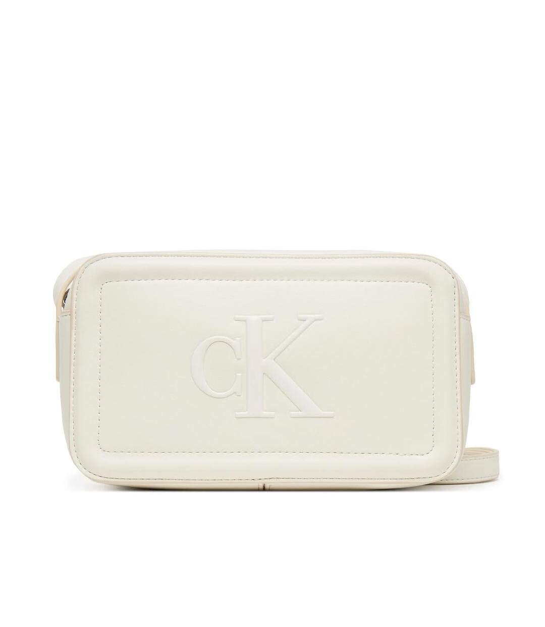 Sac à bandoulière blanc femme calvin klein jeans bold ck camera-1