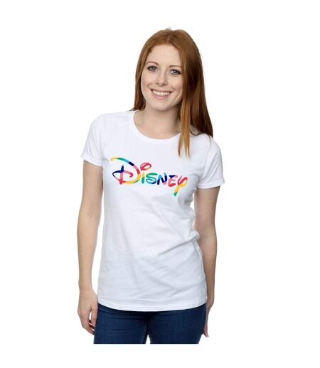 Disney T-shirt en coton à logo arc-en-ciel Femme/Femme (Blanc) - UTBI48738