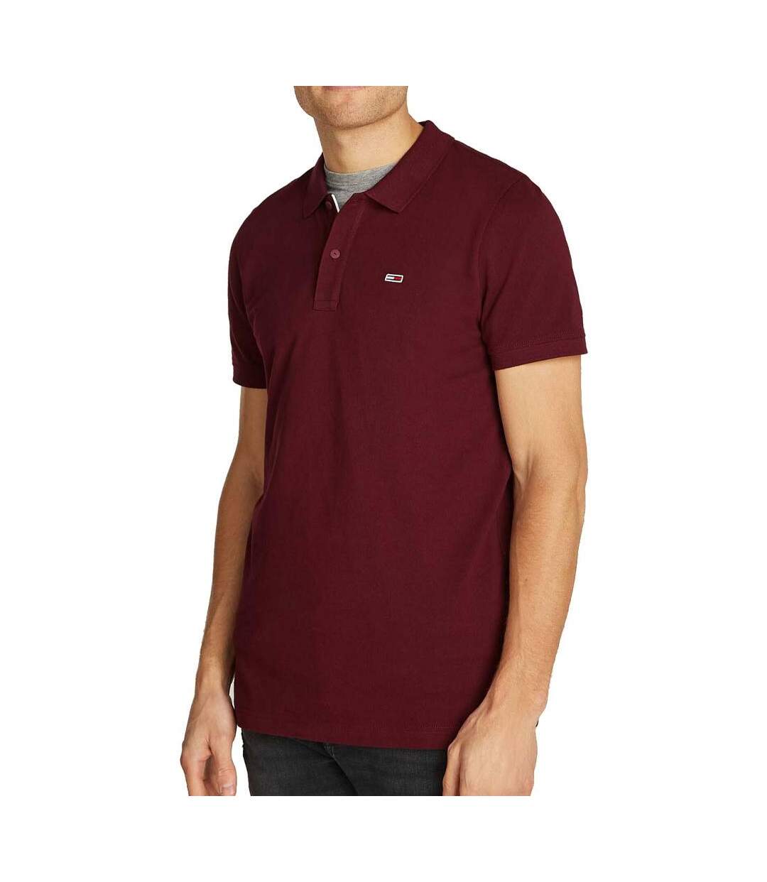 Polo Bordeaux Homme Tommy Hilfiger Slim Placket - 3XL