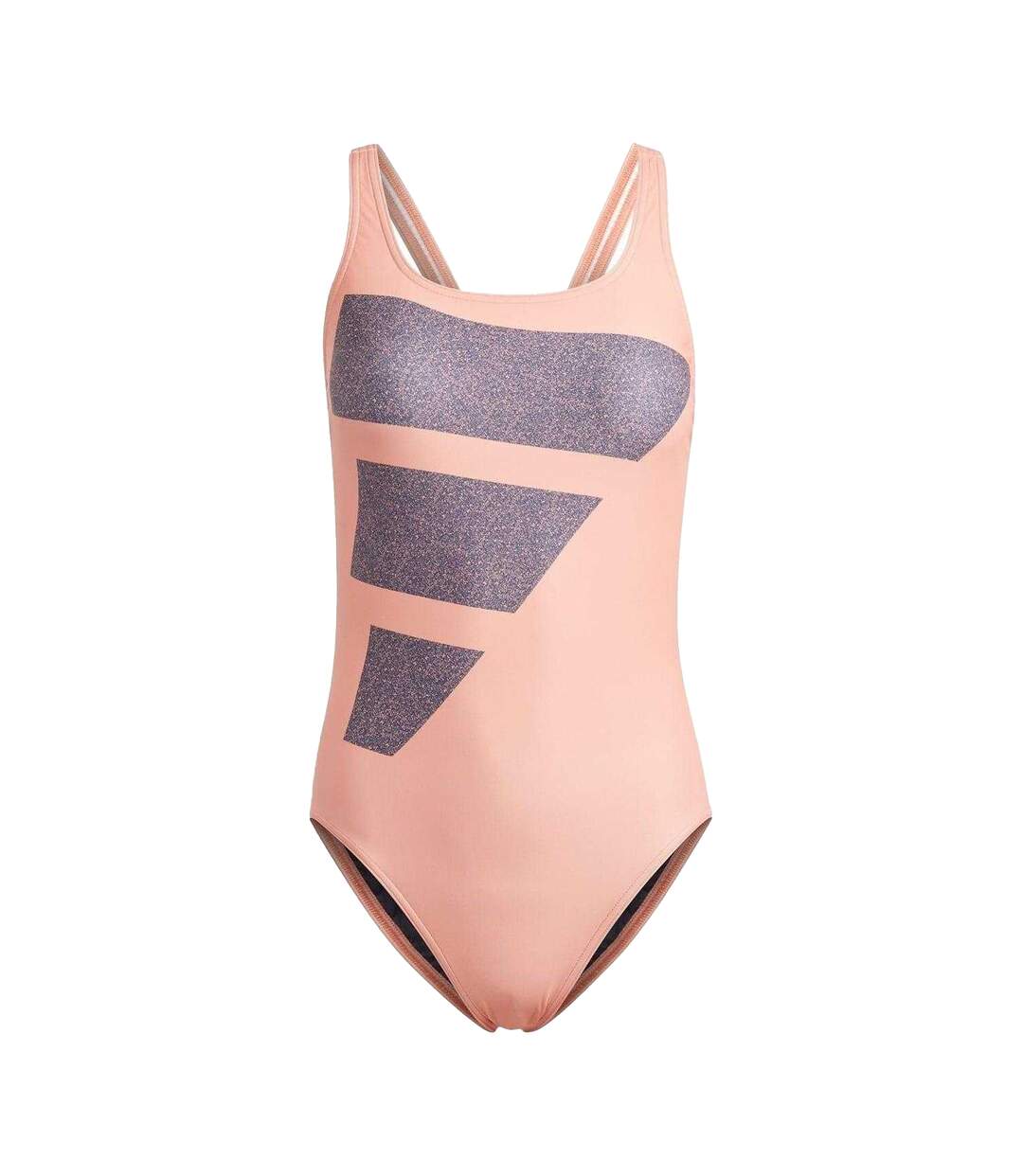 Maillot De Bain 1 Pièce Motif/style Logo Rectangulaire Femme Corail Bleu Marine Blanc Adidas-2