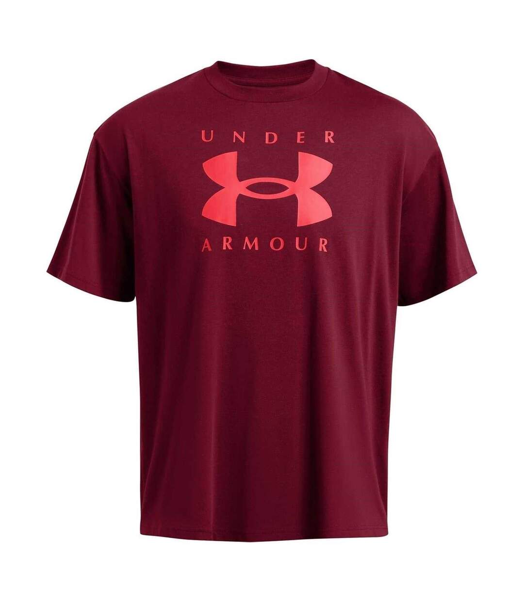 Mens Logo Heavyweight Loose T-shirt Red Under Armour-2