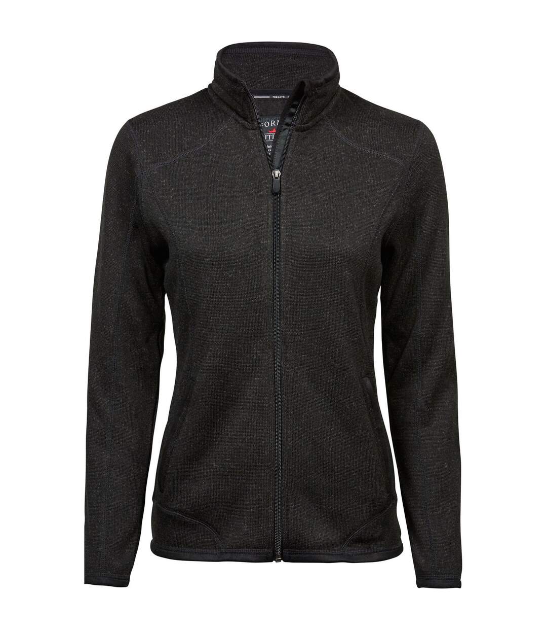 Womens/ladies Fleece Outdoor Jacket Black Tee Jays-1